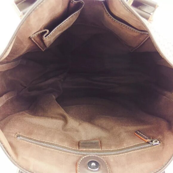 CELINE tote bag macadam beige orange canvas ?~ leather Authentic - Picture 9 of 9